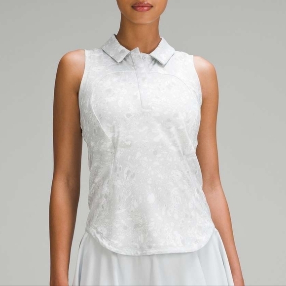 Lululemon Quick Drying Sleeveless Tennis Polo Shirt Size 12 New - Picture 3 of 10